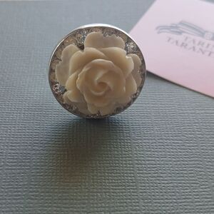 Tarina Tarantino Flower Ring, Beige Chrysantemum